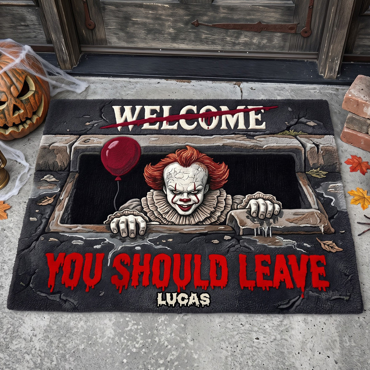 Personalized Pennywise The Clown Merch You Should Leave Doormat Halloween Home Decor - Merchluma