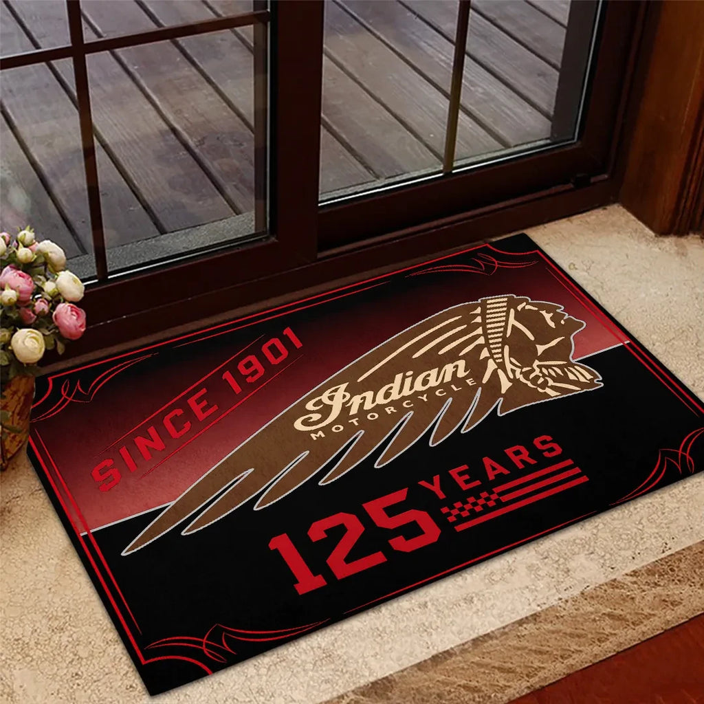 Indian Motorcycle 125th Anniversary Doormat Welcome Home Decor Best Gift For Family - Merchluma