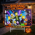 Personalized The Simpsons Merch Screaming Live Tonight Yard Sign Halloween Gifts For Family - Merchluma