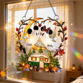 Personalized Mickey Boo Couple Camping Suncatcher Ornament Window Hanging Gifts For Halloween - Merchluma