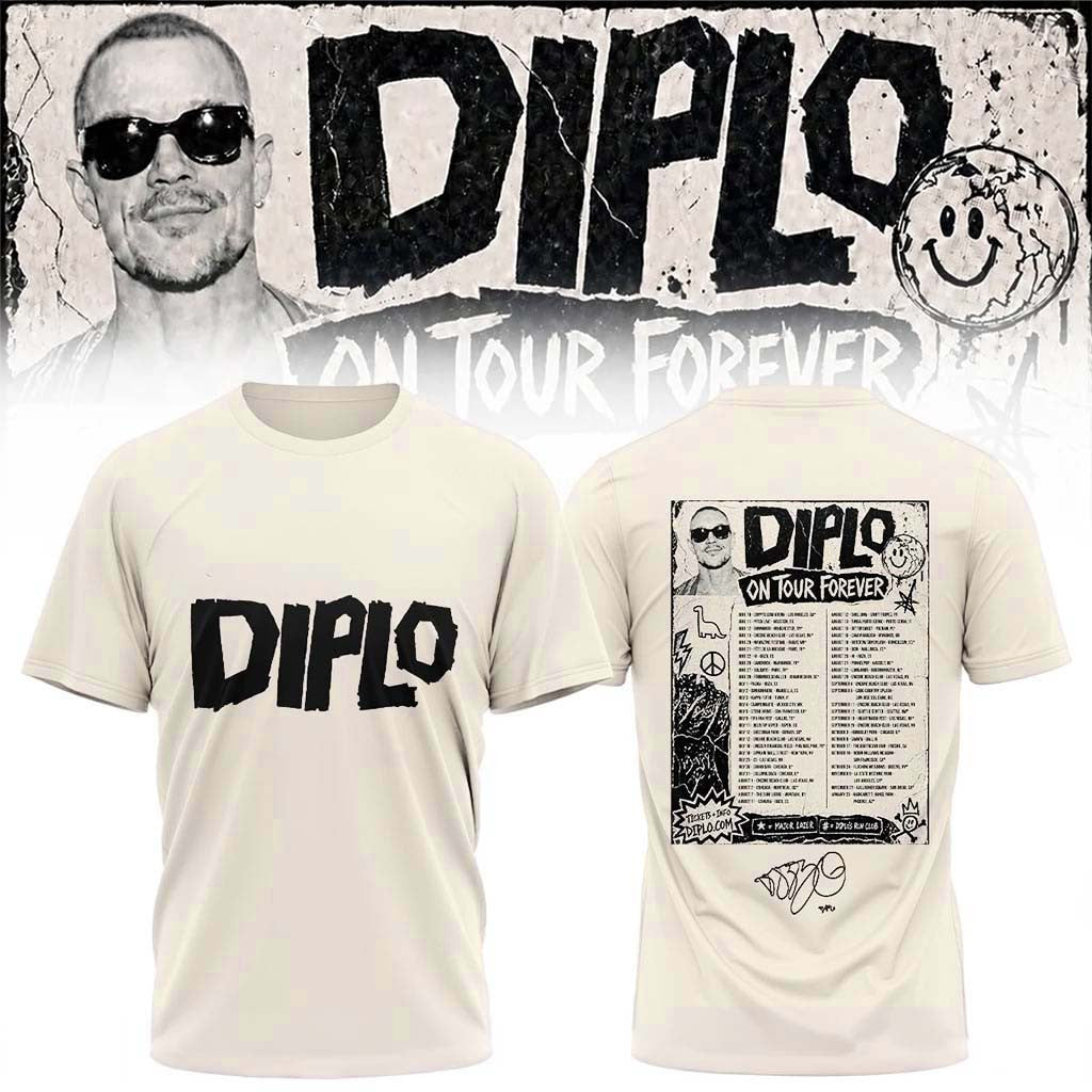 Diplo Merch 2026 On Tour Forever Signed T-Shirt Diplo Shirt Birthday Gifts For Music Lovers - Merchluma