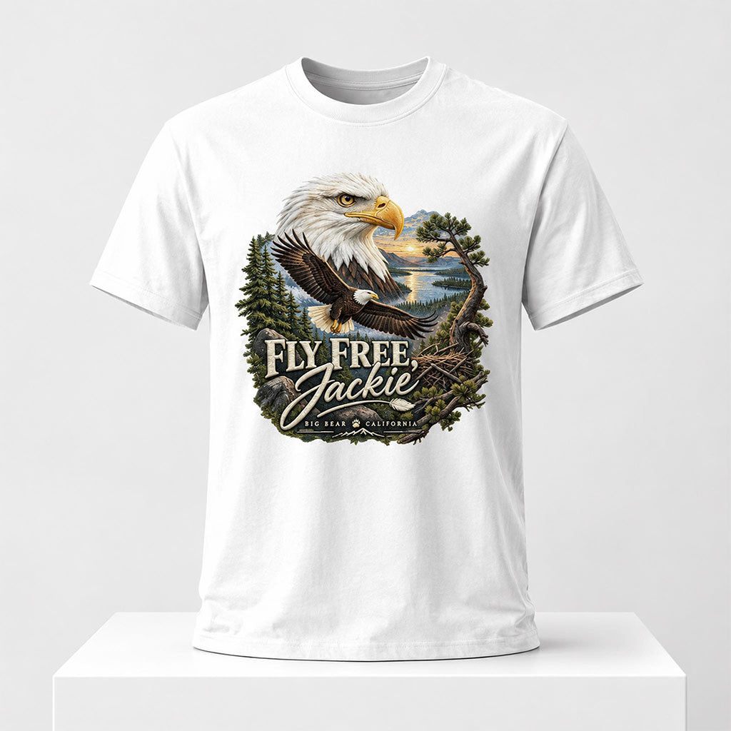 Eagle Fly Free Jackie Big Bear California 2026 Shirt RIP Jackie Merch Gifts For Fans - Merchluma