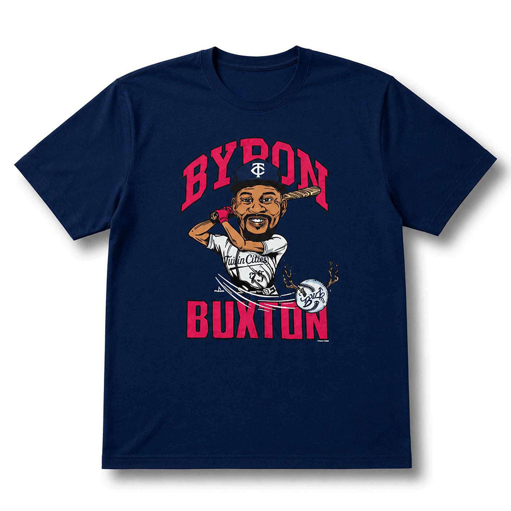 2026 Twins Byron Buxton Caricature Shirt Minnesota Twins Merch Gifts For Baseball Lovers - Merchluma