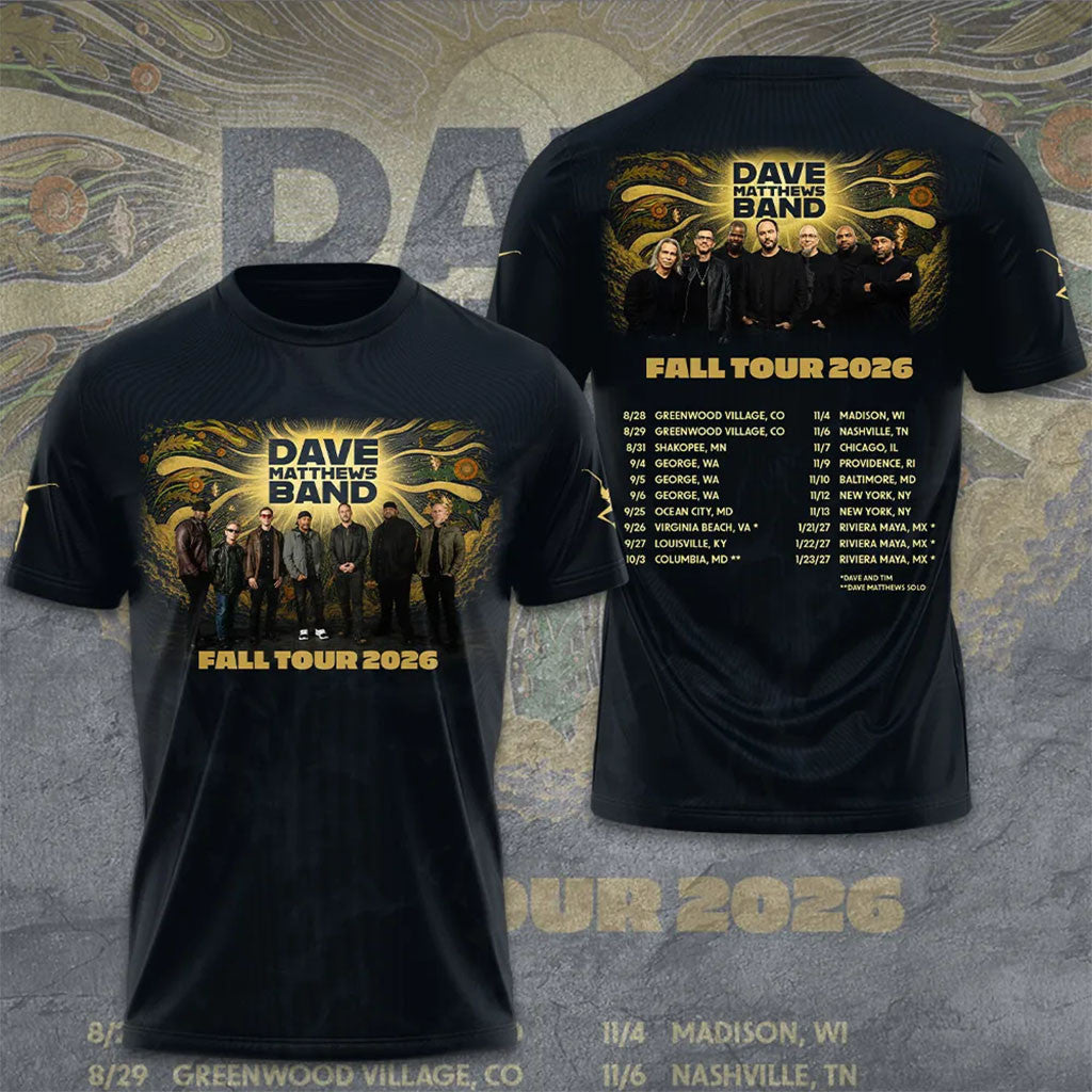 Dave Matthews Band 2026 Fall Tour T-Shirt Dave Matthews Merch Best Gifts For Music Lovers - Merchluma