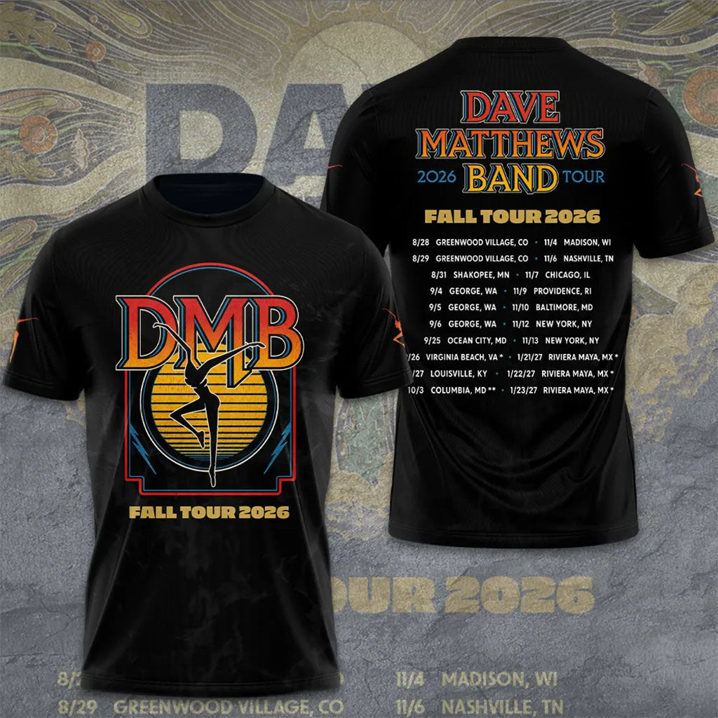 Dave Matthews Band 2026 Fall Tour T-Shirt Dave Matthews Merch Gift Ideas For Music Lovers - Merchluma