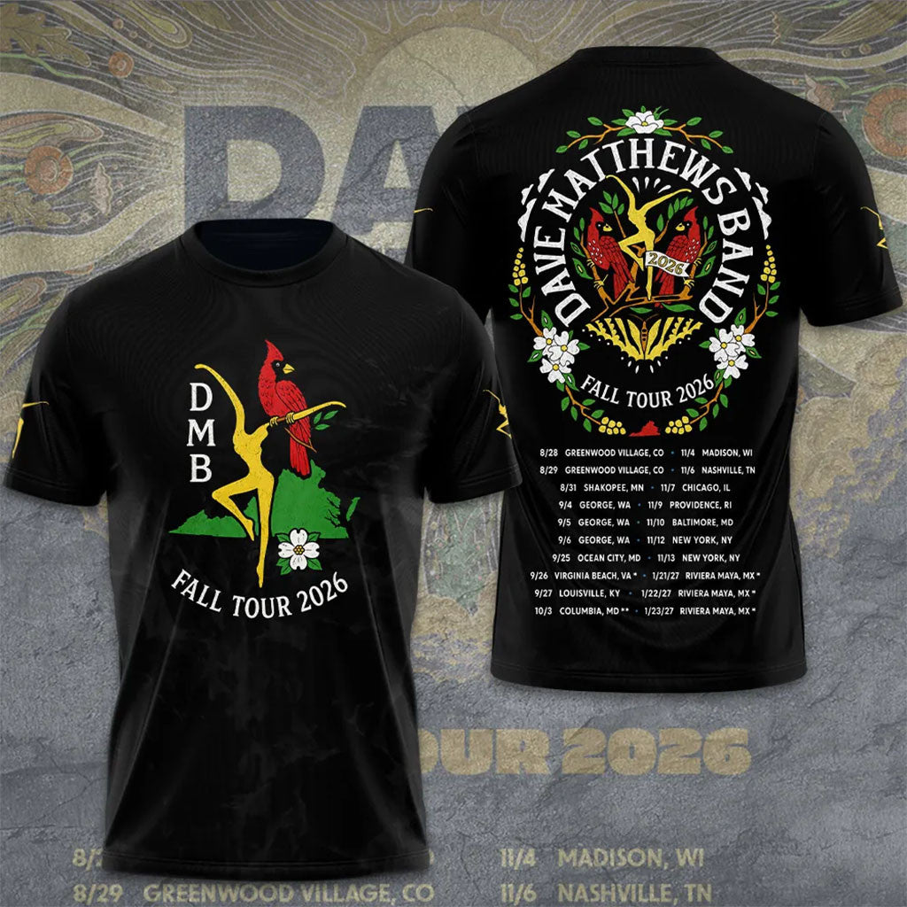 Dave Matthews Band 2026 Fall Tour T-Shirt Dave Matthews Merch Music Related Gifts For Guys - Merchluma