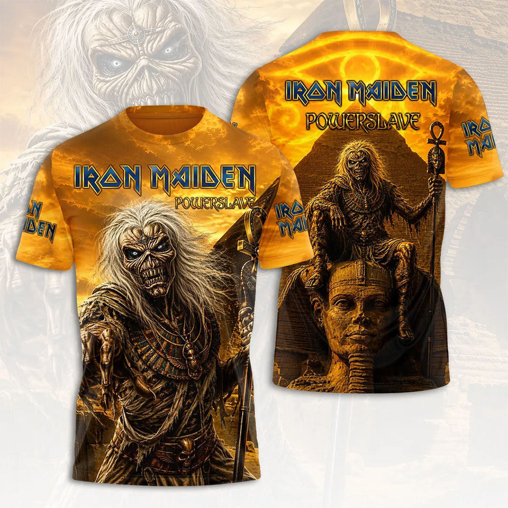 Iron Maiden Merch Powerslave Iron Maiden T-Shirt Best Gifts For Music Lovers - Merchluma
