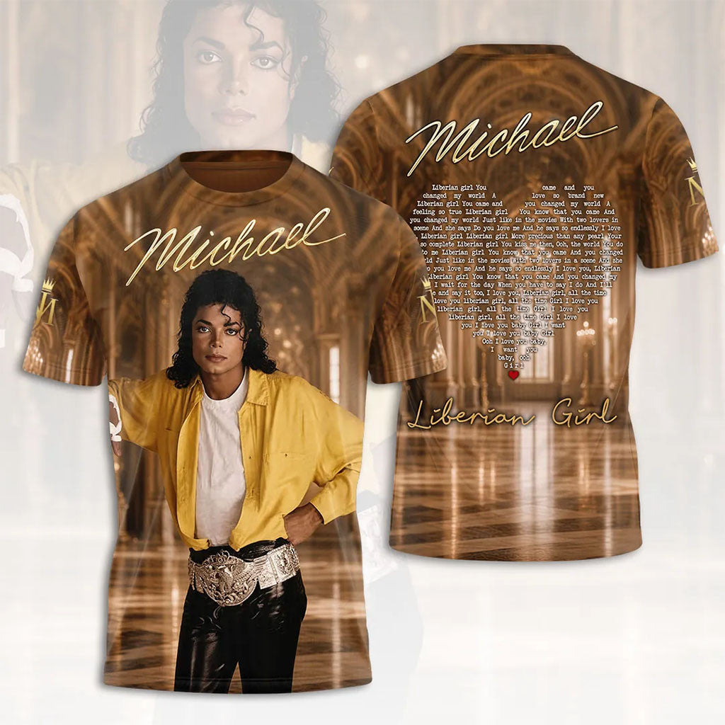 Michael Jackson Merch Liberian Girl Michael Jackson T-Shirt Presents For Music Lovers - Merchluma