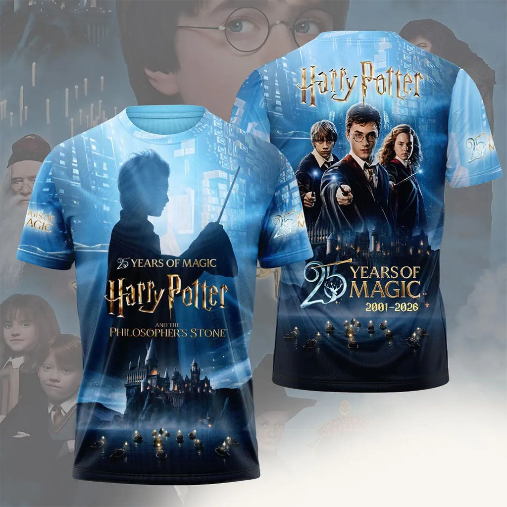 Harry Potter 25 Years Of Magic T-Shirt Hogwarts Wizarding World Shirt Gifts For BFF - Merchluma