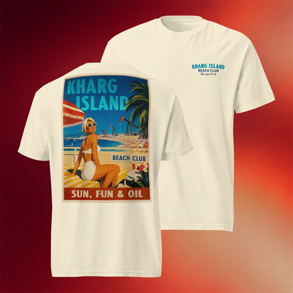 Tucker Carlson Merch 2026 Kharg Island Poster T-Shirt Beach Club Shirt Summer Gift Ideas - Joyoce - Merchluma