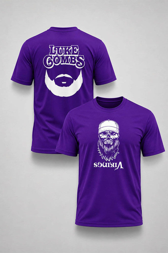 Minnesota Vikings x Luke Combs 2026 Skull-beard Shirt Vikings Merch Gifts For Brother - Merchluma