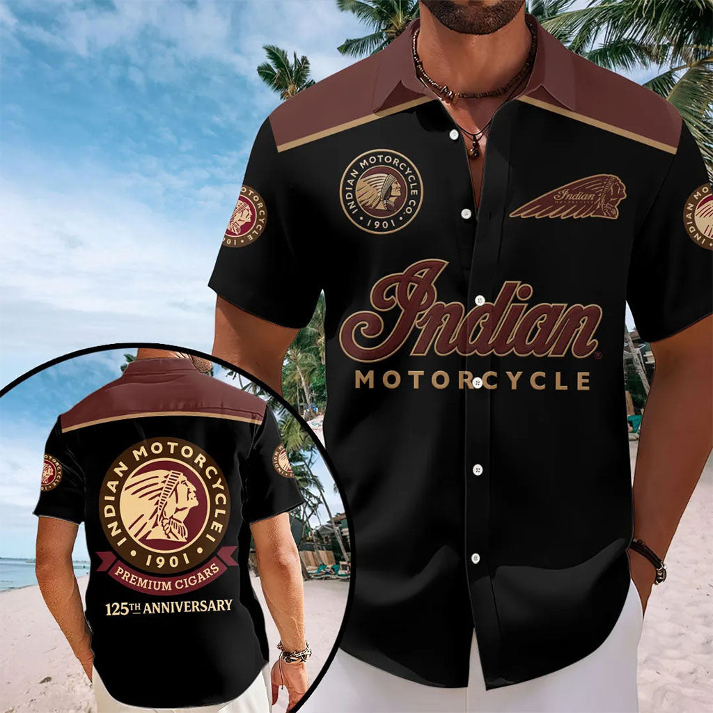 Indian Motorcycle 125th Anniversary Hawaiian Shirt Indian Motorcycle Merch Gifts For Him - Merchluma