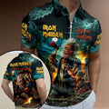 Iron Maiden Merch Run For Your Lives Iron Maiden Zip Polo Shirt Presents For Music Lovers - Merchluma