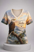 Eagle Deepest Condolences To Jackie May You Rest In Peace V-neck Shirt Jackie Memorial Shirt - Merchluma