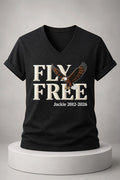 Eagle Fly Free Jackie 2012 2026 V-Neck Shirt Jackie Memorial Clothing Gifts For Her - Merchluma