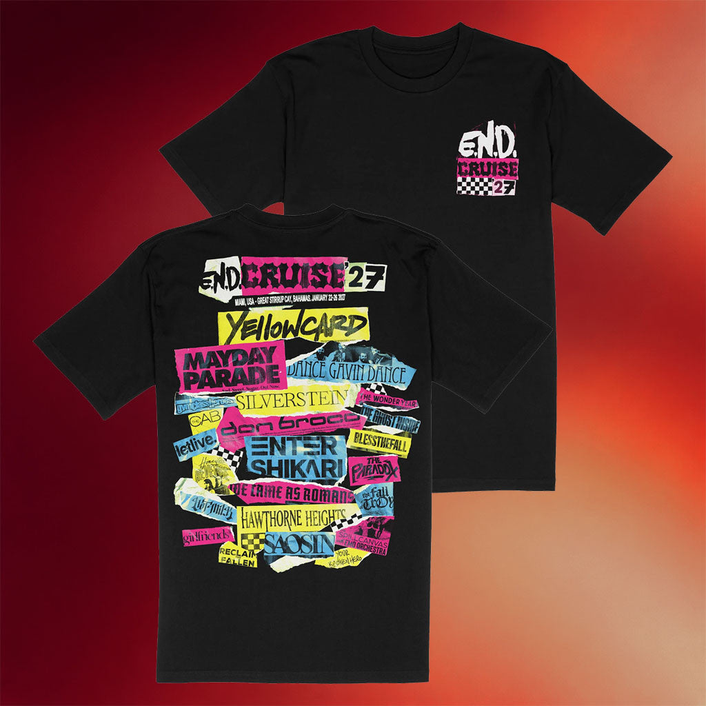 Emo's Not Dead Merch 2026 Lineup T-Shirt END Cruise 27 Shirt Gift For Music Lovers - Joyoce - Merchluma