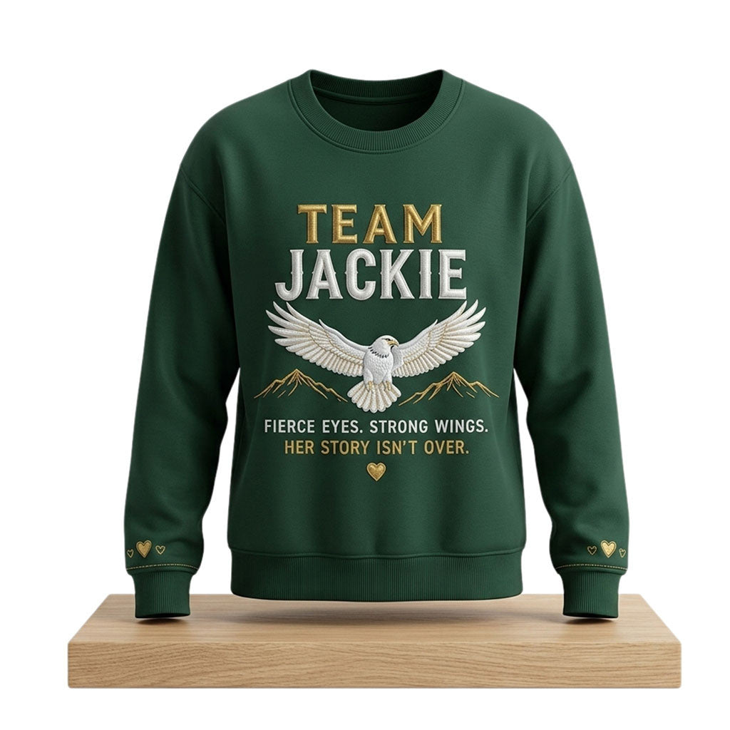 Eagle Team Jackie Fierce Eyes Strong Wings 2026 Sweatshirt Honors Jackie Merch Fan Gifts - Merchluma