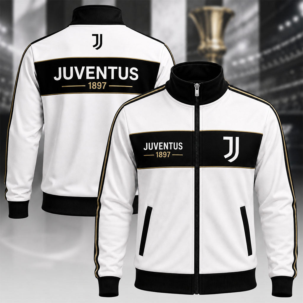 Juventus 2026 Zipper Stand Collar Jacket Juventus FC Merch Gift Idea For Football Fans - Merchluma