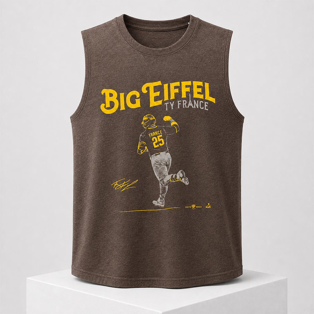 Ty France Big Eiffel Muscle Tank San Diego Padres Merch Baseball Lover Gift Ideas - Merchluma