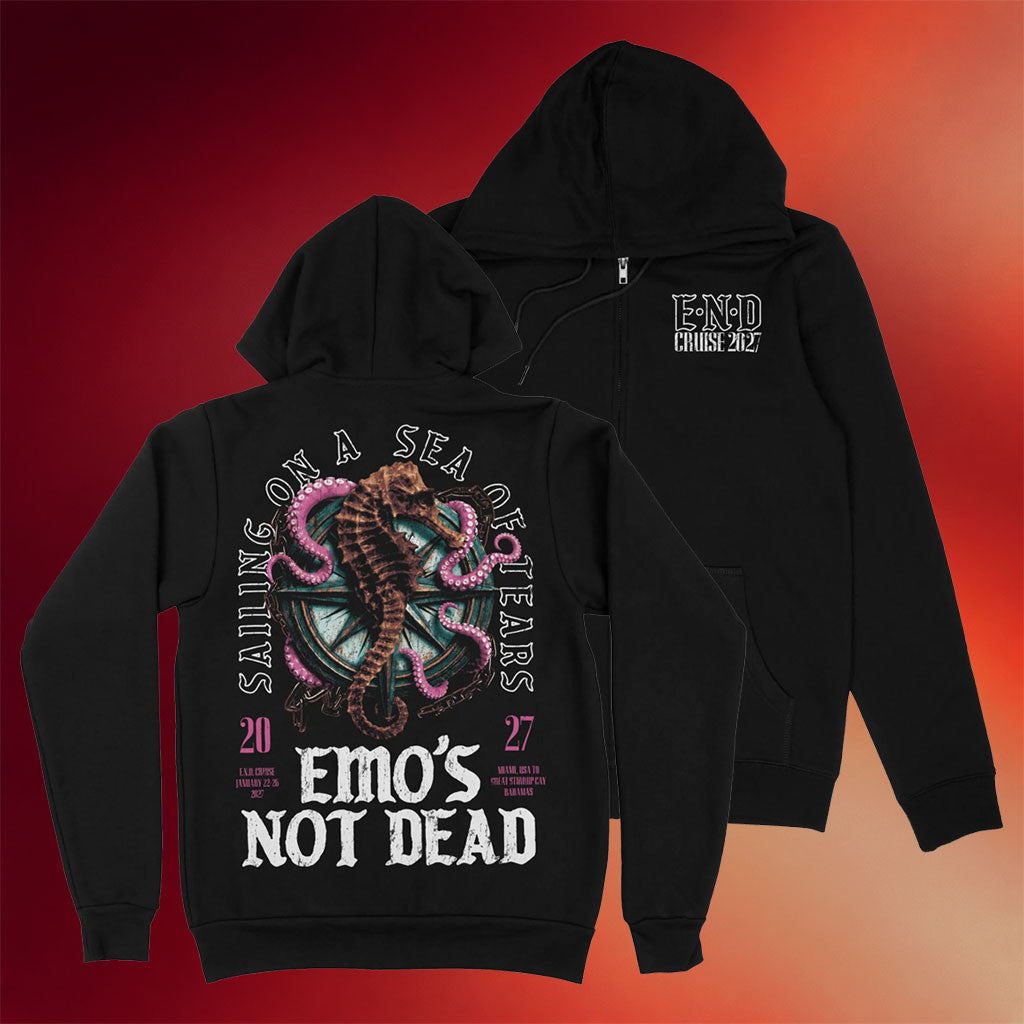 Emo's Not Dead Merch Sea of Tears '27 Zip Hoodie END Cruise 2027 Merch Present For Fans - Joyoce - Merchluma