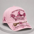 Breast Cancer Survivors Heart Witchy Strength And Magic Hat Breast Cancer Awareness Cap - Merchluma