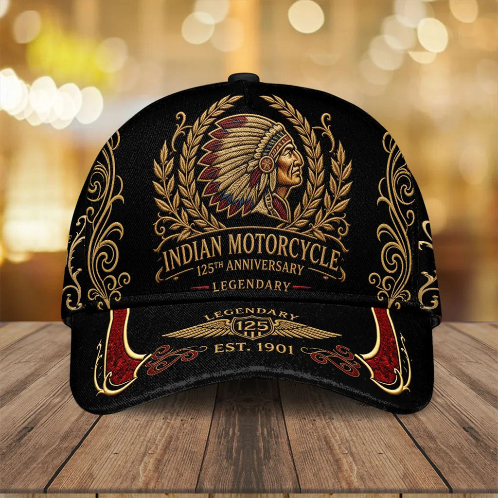 Indian Motorcycle 125th Anniversary Legendary Hat Indian Motorcycle Merch Gifts For Dad - Merchluma