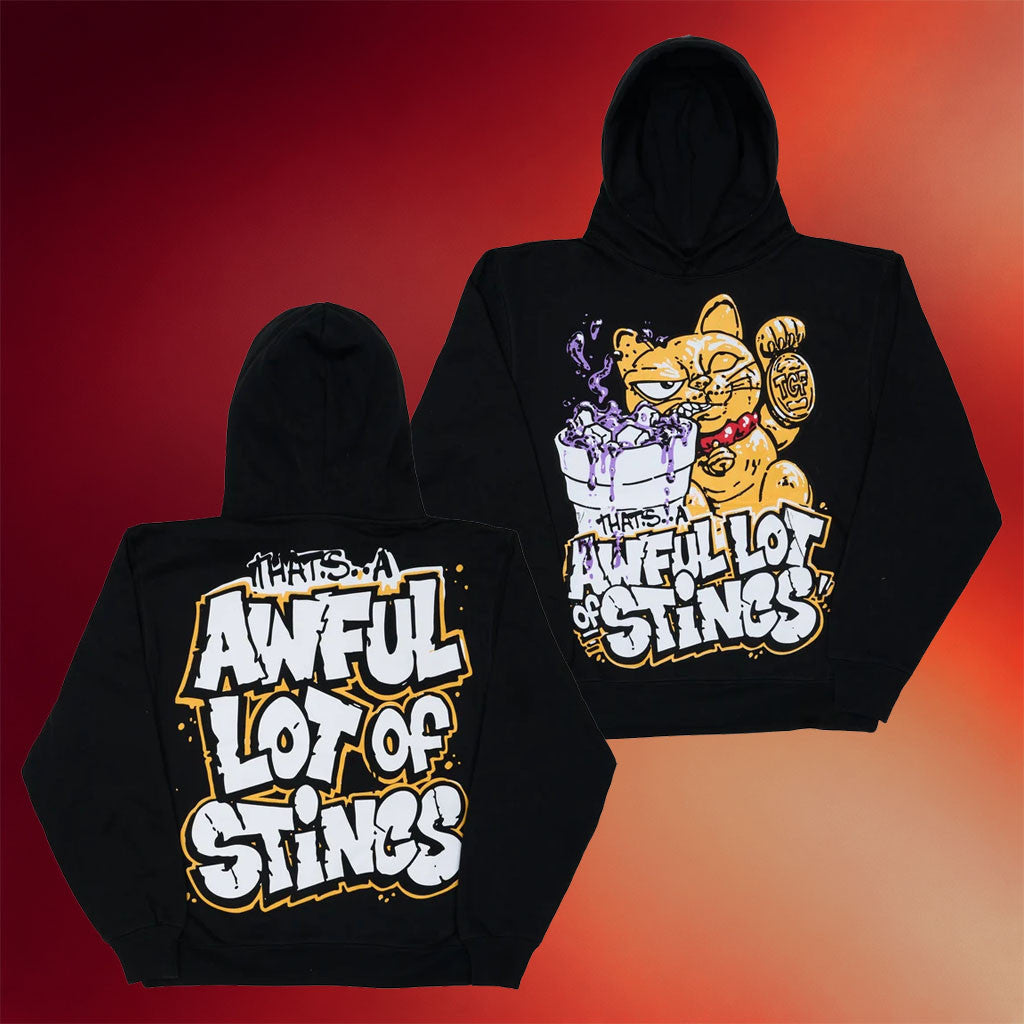 That's A Awful Lot Of Cough Syrup Merch 2026 Awful Lot Of Stincs Hoodie Lucky Cat Hoodie Black - Joyoce - Merchluma