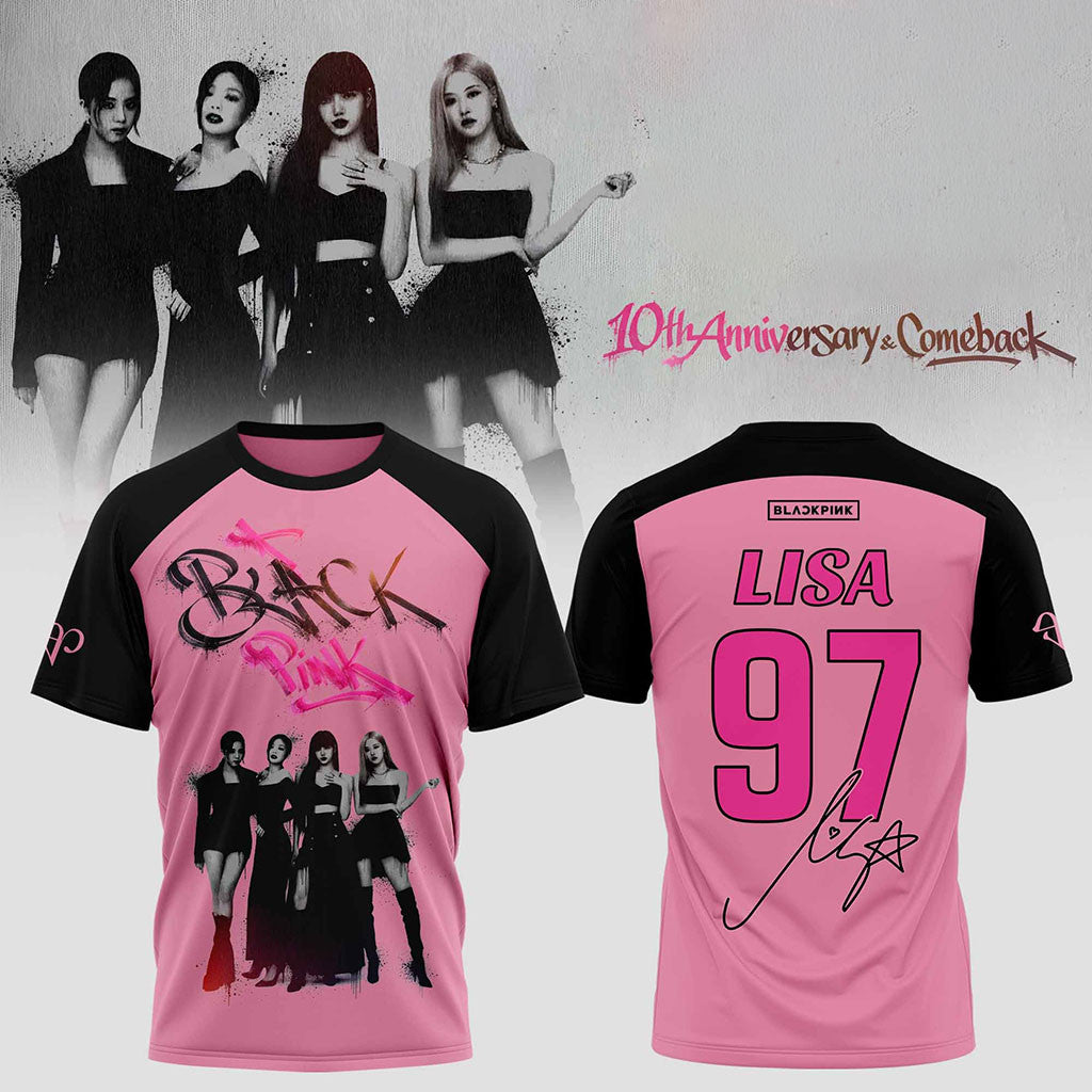 Blackpink 10th Anniversary Comeback T-Shirt #97 Lisa Blackpink Merch Best Gift For Kpop Fans - Merchluma