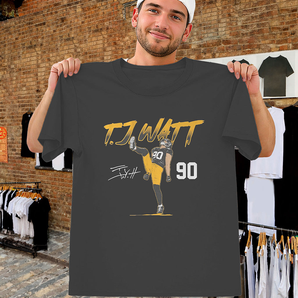 TJ Watt Shirt Pose Pittsburgh Steelers Merch Football Fan Gift Ideas - Merchluma