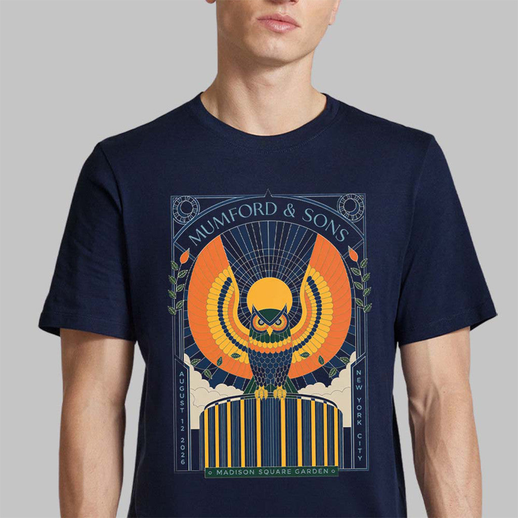 Mumford And Sons Merch New York City 2026 Night 2 Event Navy T-Shirt Gifts For BFF - Merchluma
