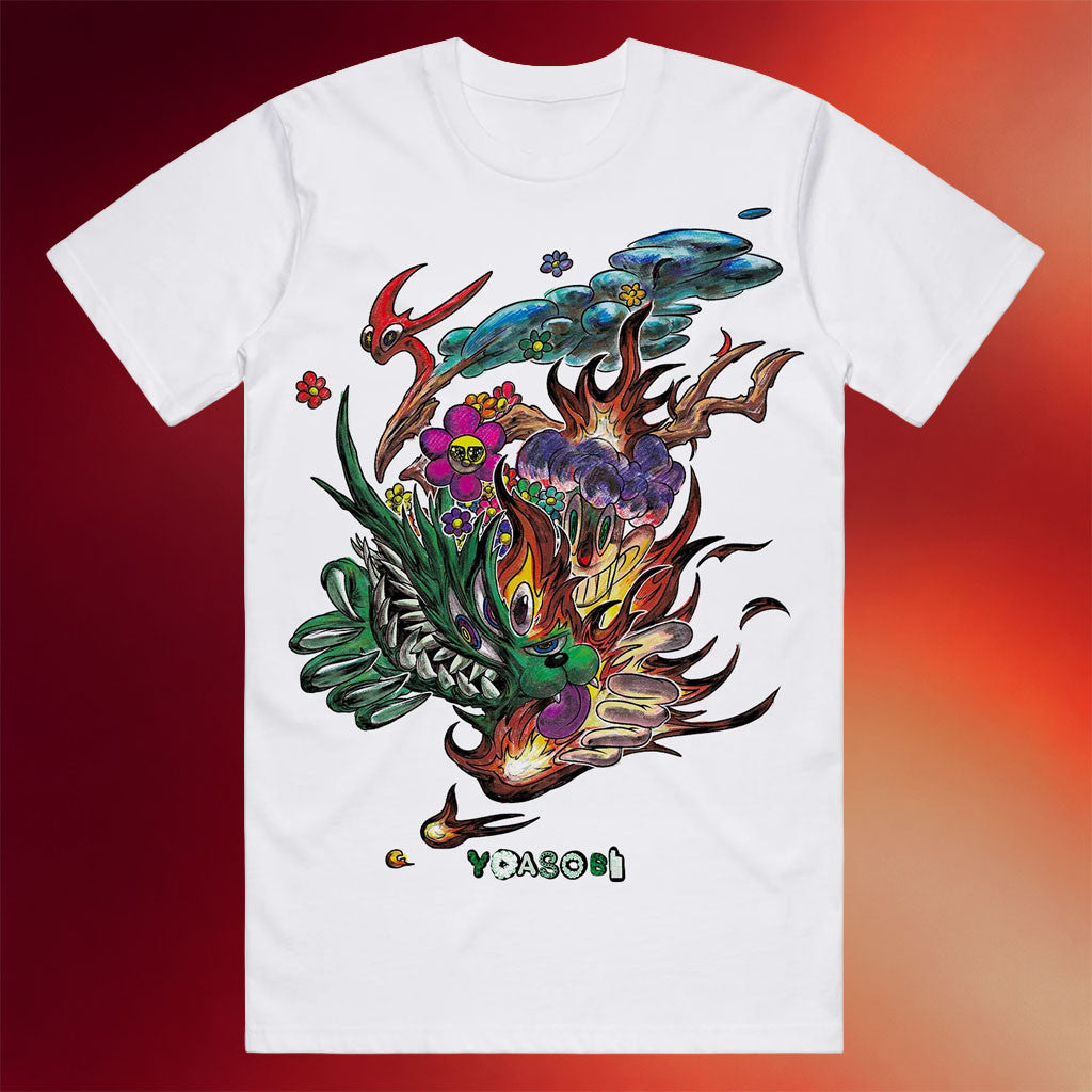 Yoasobi Merch 2026 Dragon White T-Shirt Yoasobi Shirt Present For Music Lovers - Joyoce - Merchluma