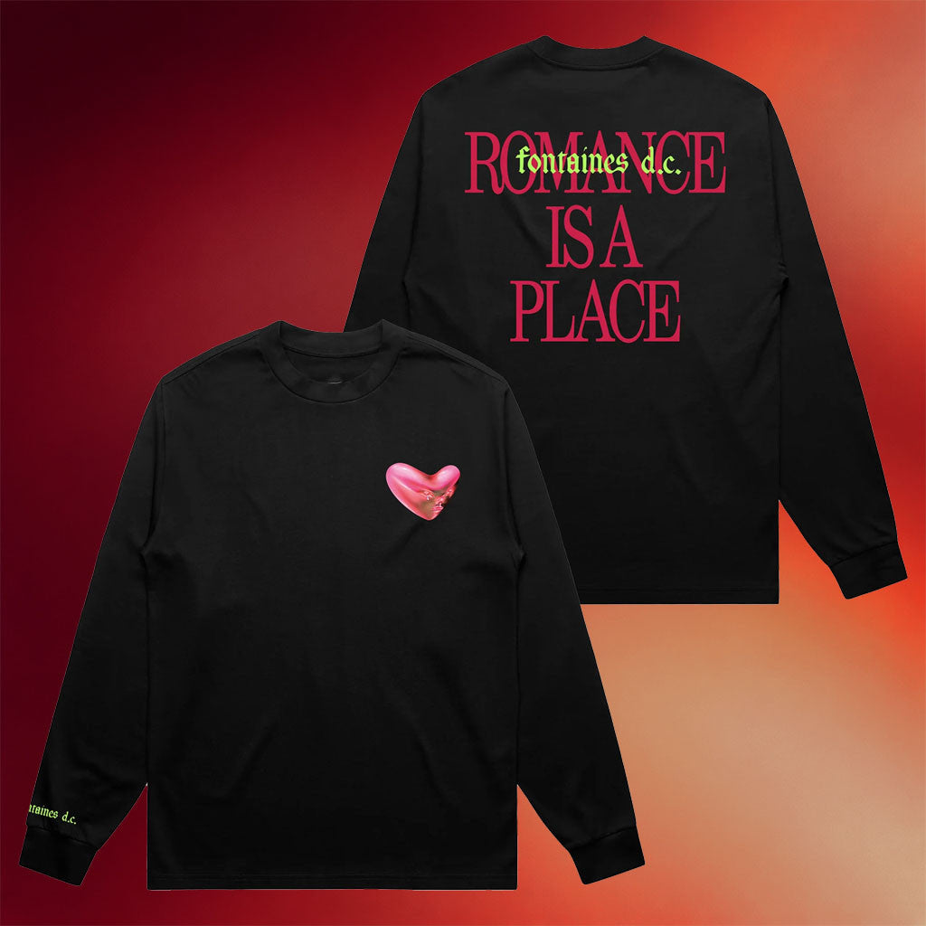 Fontaines DC Merch 2026 Romance Black Long Sleeve Shirt Gifts For A Rock Music Lover - Joyoce - Merchluma