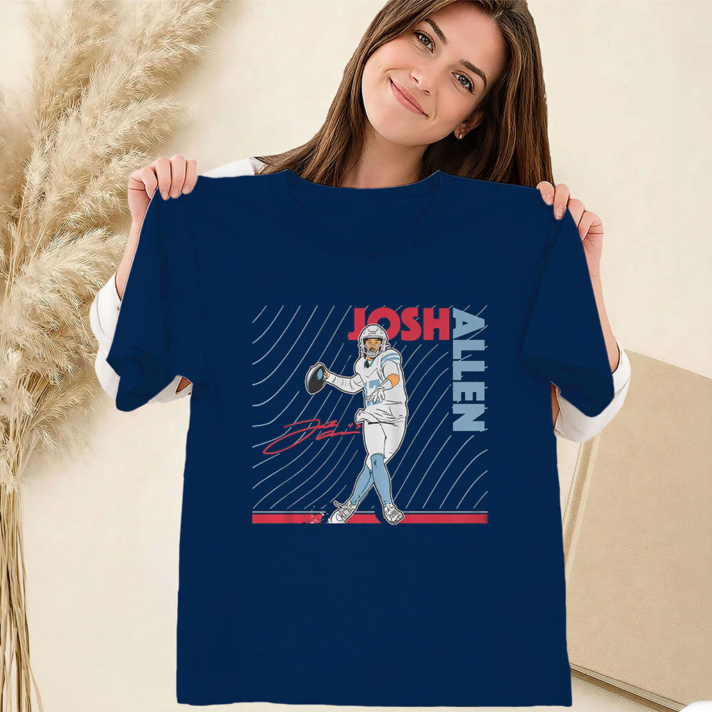 Josh Allen Shirt Neon Nights Buffalo Bills Football Tee Bills Merch Gifts For Football Fan - Merchluma