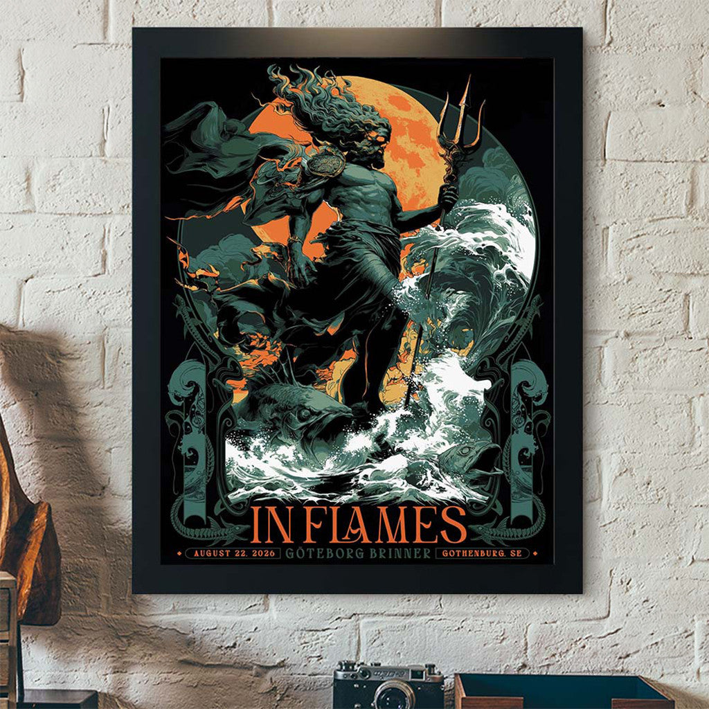 In Flames Gothenburgh Sweden 2026 Show Poster In Flames Merch Art On Wall - Merchluma