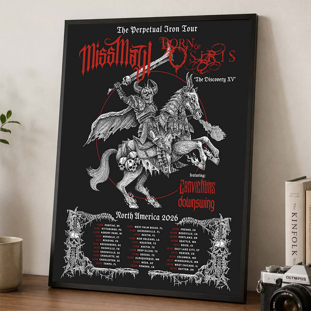 Miss May I Merch And Born Of Osiris The Perpetual Iron Tour 2026 North America Schedule Poster - Merchluma