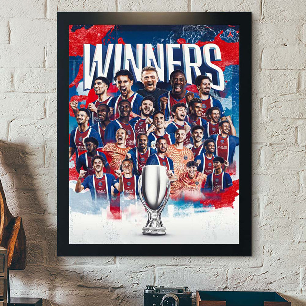 PSG Paris Saint-Germain 2026 UEFA SuperCup Champions Poster Paris Saint-Germain FC Merch - Merchluma
