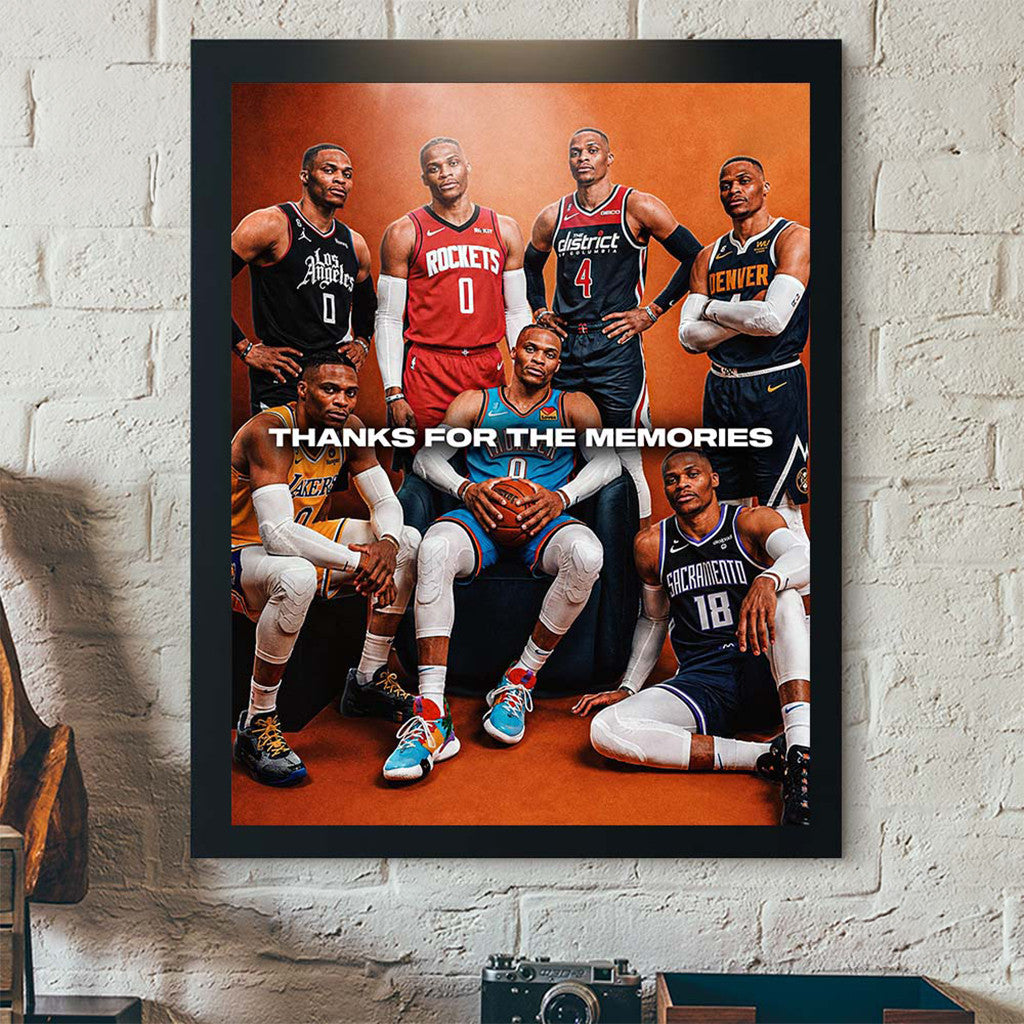 Russell Westbrook Retirement Seven Teams Thanks For The Memories 2008-2026 Poster Wall Art Decor - Merchluma