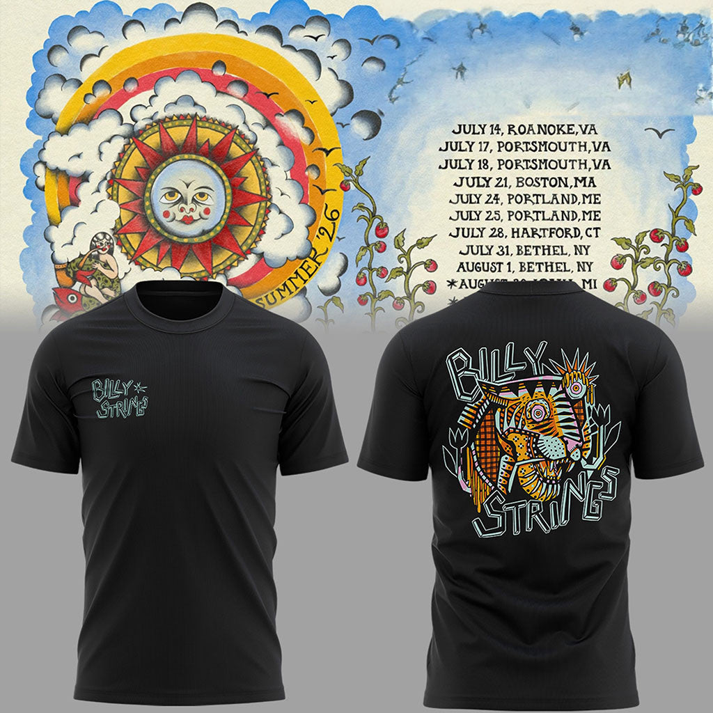 Billy Strings Summer 2026 Merch Deconstructed Tiger T-Shirt Presents For Music Lovers - Merchluma