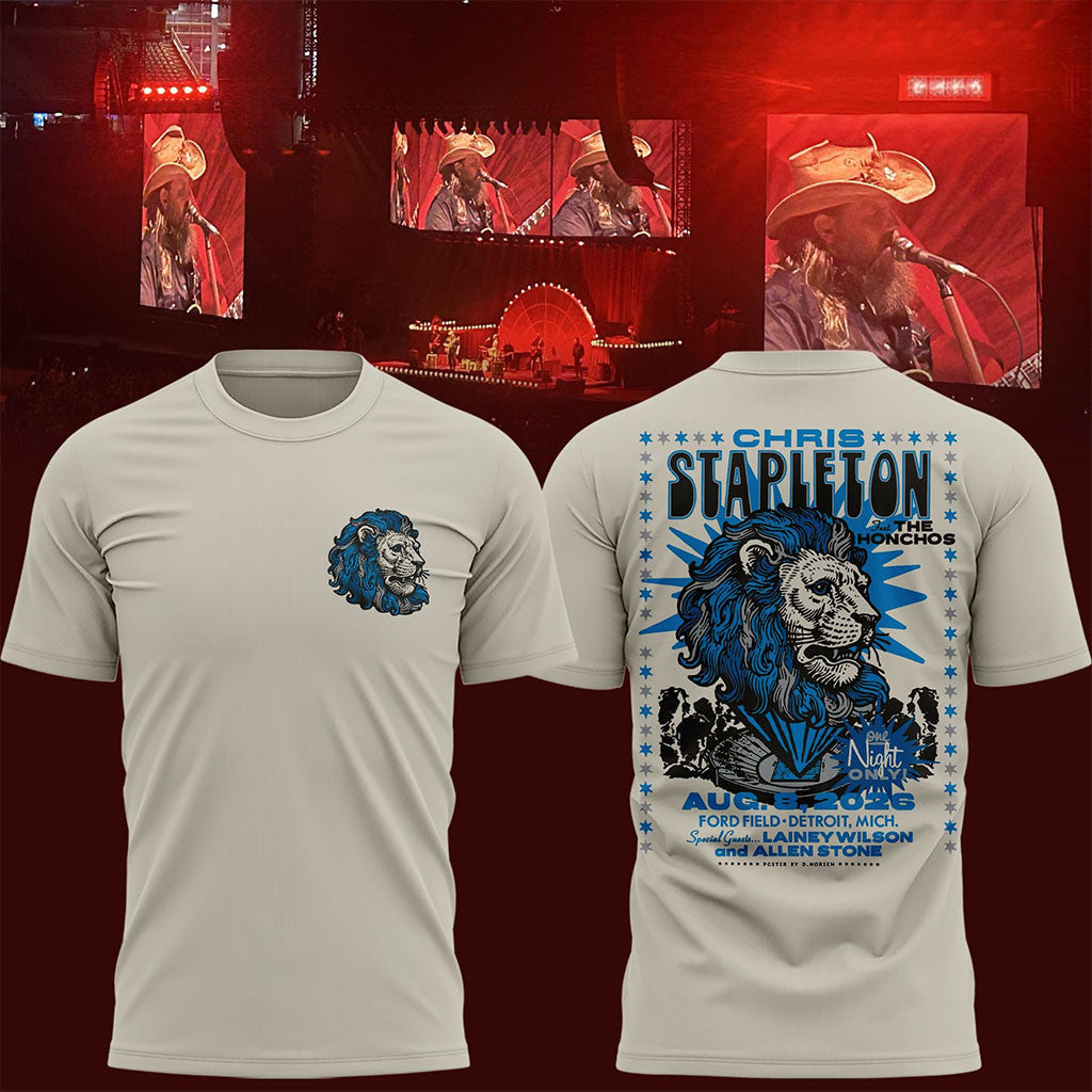 Detroit Lions Chris Stapleton Ford Field All-American T-Shirt Chris Stapleton Merch Fan Gifts - Merchluma