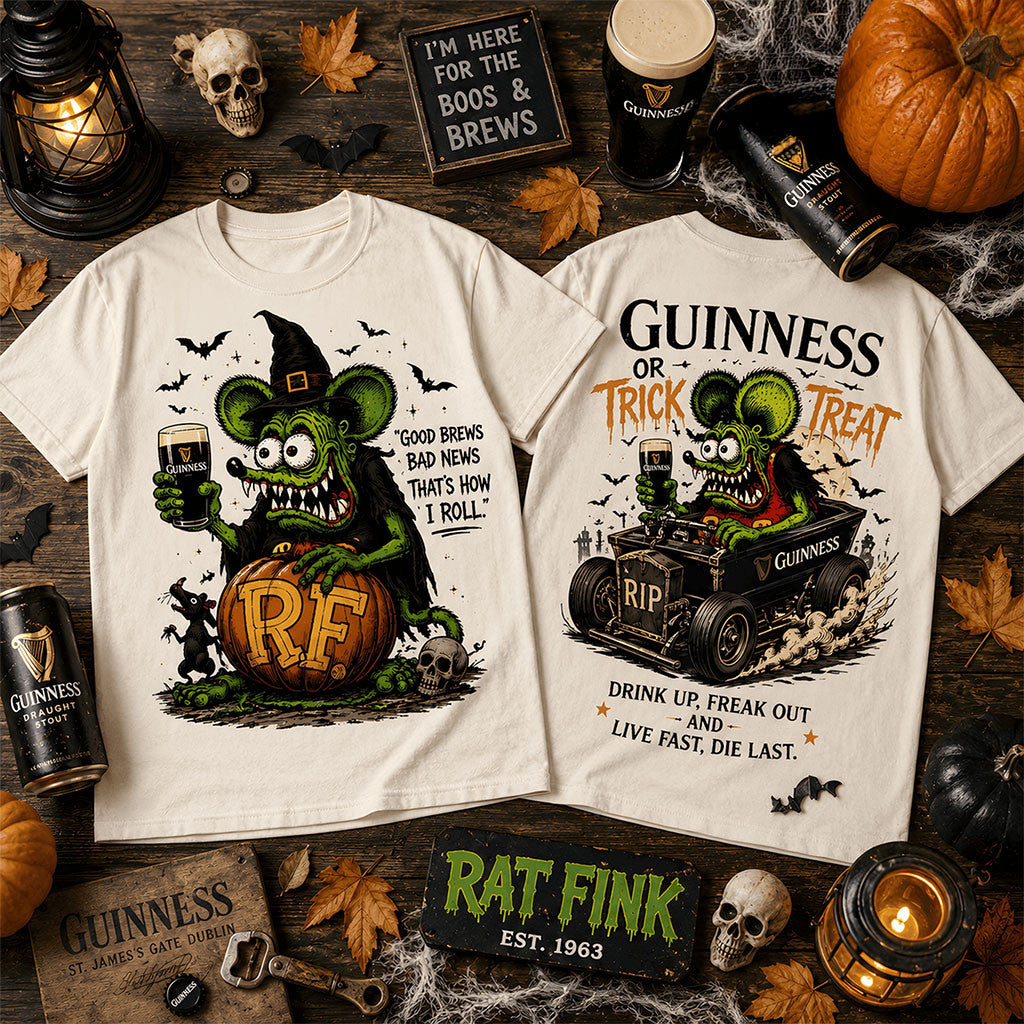 Guinness Boo And Brews Trick Or Treat Halloween T-Shirt Present For Beer Lovers - Merchluma