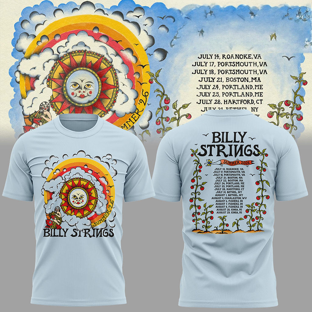 Billy Strings Summer 2026 Tour Dates T-Shirt Billy Strings Merch Gift Ideas For Music Lovers - Merchluma