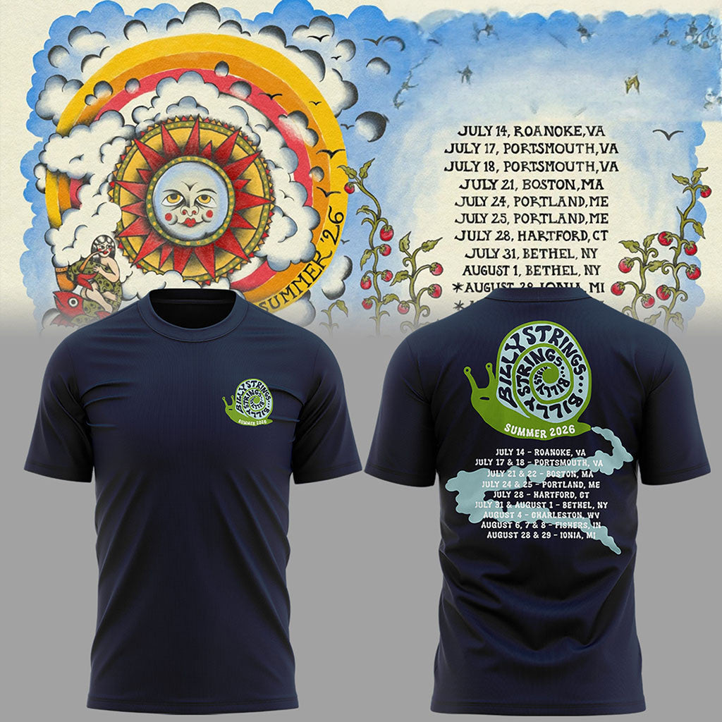 Billy Strings Summer Tour 2026 Navy T-Shirt Billy Strings Merch Gift Ideas For Music Lovers - Merchluma