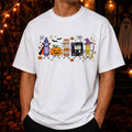 Preppy Halloween Back To School T-Shirt Cute Pencil Notebook Pumpkin Shirt Teacher Gifts - Merchluma