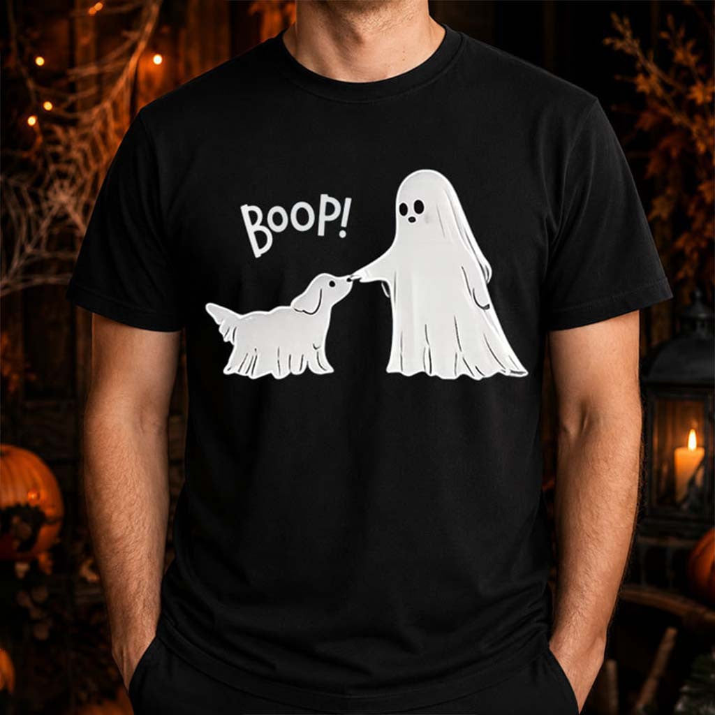 Boop Ghost Dog T-Shirt Funny Halloween Apparel Best Gifts For Dog Lovers - Merchluma