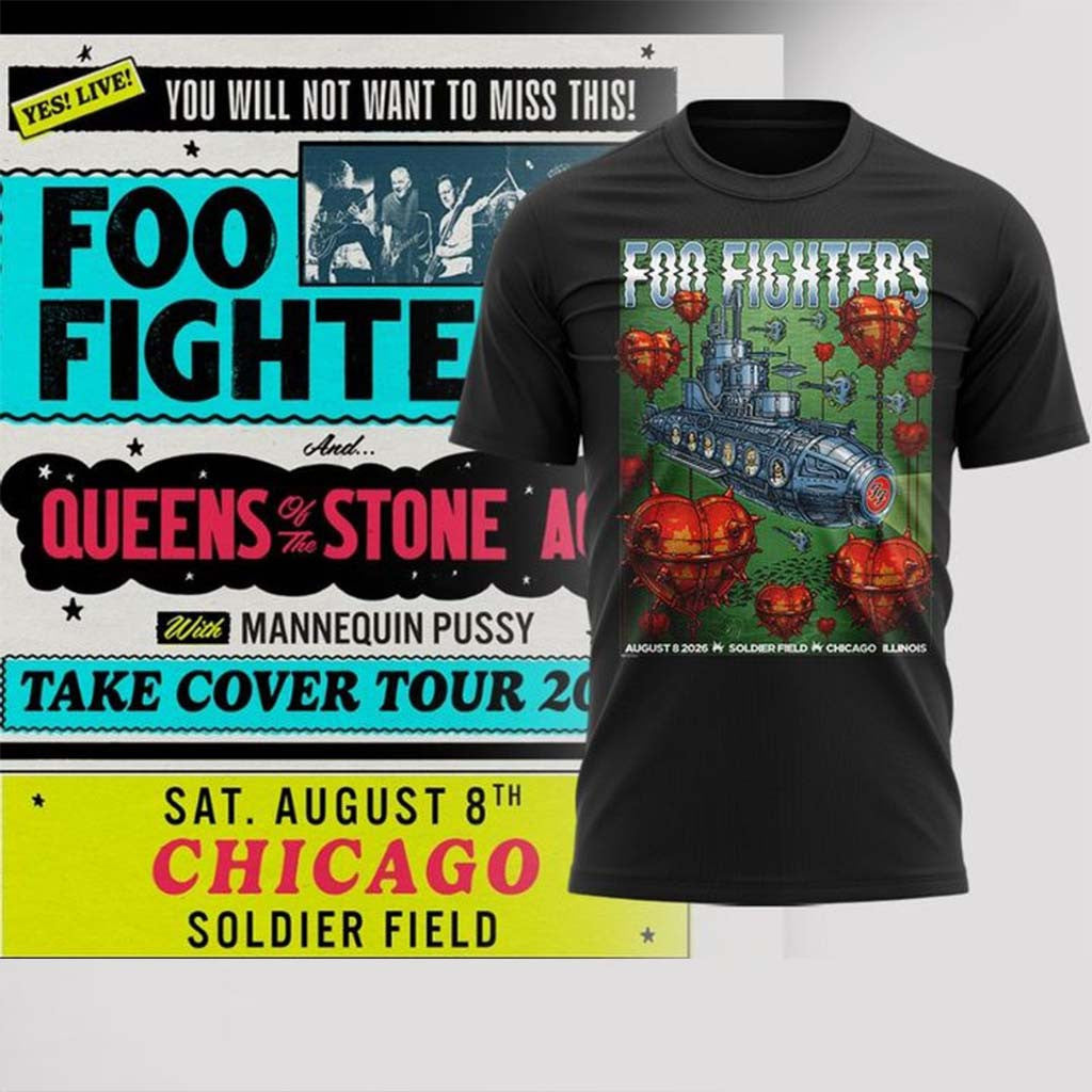 Foo Fighters Take Cover Tour 2026 Chicago IL Special Shirt Foo Fighters Merch Band Fan Gifts - Merchluma
