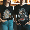 Gothic Mickey Minnie Halloween Spooky Bride Groom T-Shirt Gift Ideas For Couples - Merchluma