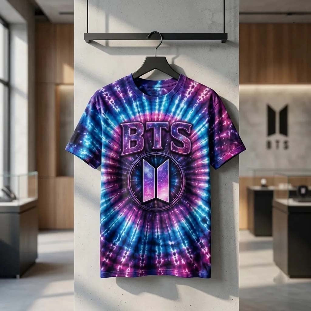 BTS Galaxy Tie Dye T-Shirt BTS Merch Kpop Fan Apparel Best Gift For Army - Merchluma