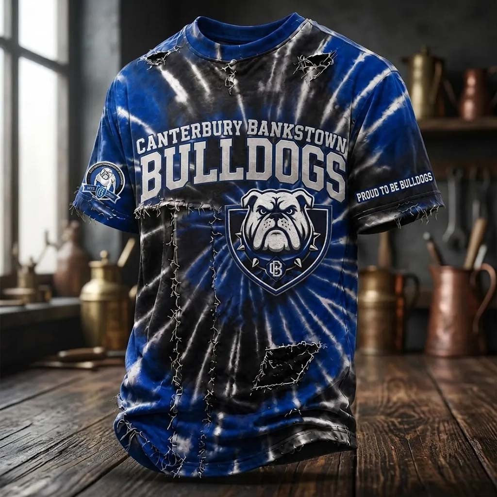 Canterbury Bankstown Bulldogs Mascot Tie Dye Shirt Proud To Be Bulldogs T-Shirt Fan Merch - Merchluma