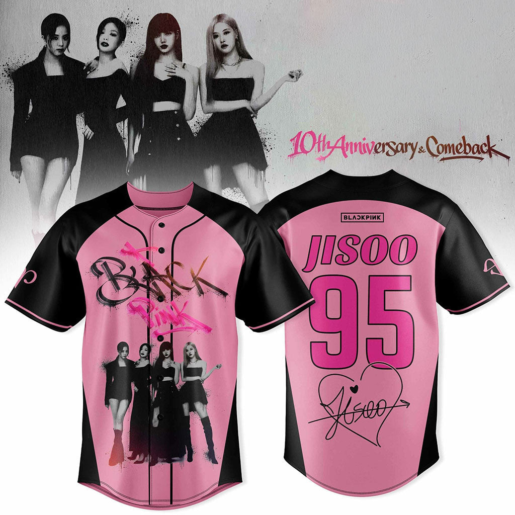 Blackpink 10th Anniversary Comeback Jersey #95 Jisoo Blackpink Merch Gift Ideas For Kpop Fans - Merchluma