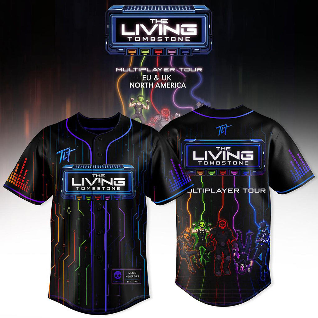 The Living Tombstone Multiplayer Tour 2026 Baseball Jersey The Living Tombstone Merch EDM Gifts - Merchluma